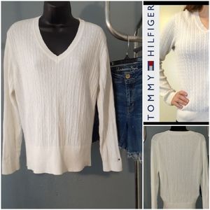 Tommy Hilfiger White Cotton Sweater EUC